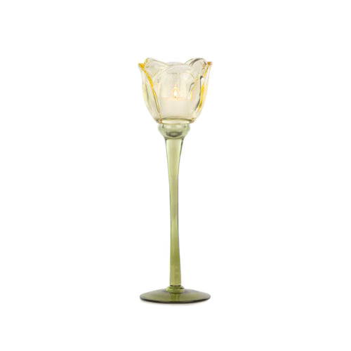 Aurelia Sarı Dekoratif Cam Kadeh – 27 cm