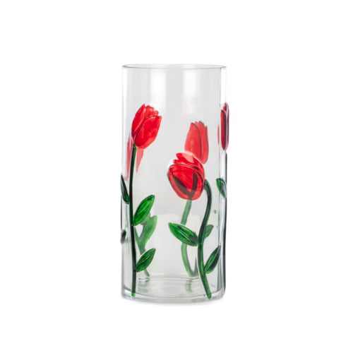 Tulipa Kırmızı Cam Vazo – 31 cm