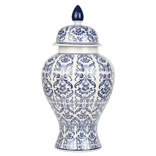 Montclair Kapaklı Bleu Blanc Vazo – 51 cm