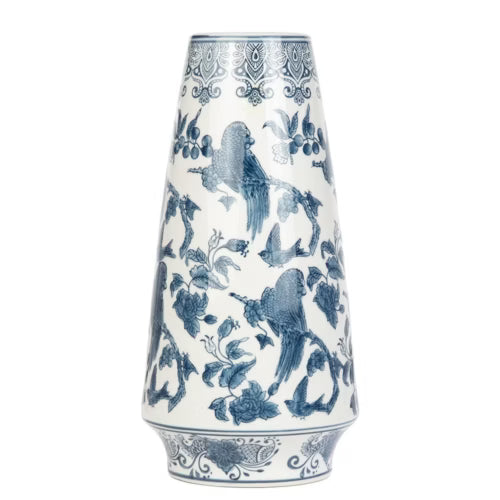 Céleste Bleu Blanc Vazo – 37 cm
